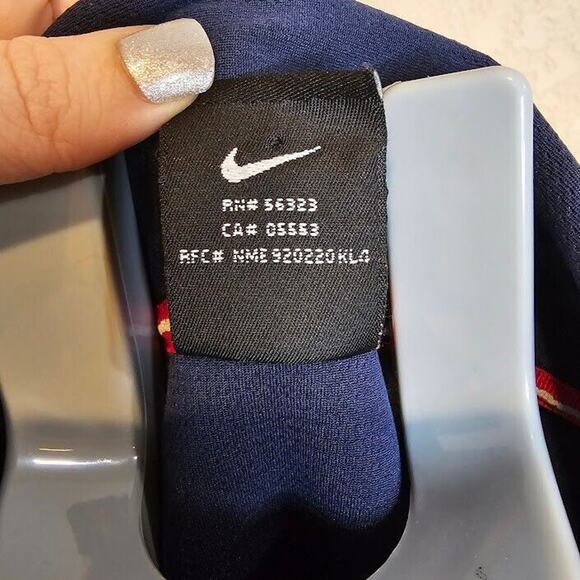 XL Nike Dri-Fit Team Kansas University Polo Shirt Men's Navy Button/Snap Collar - Picture 5 of 10